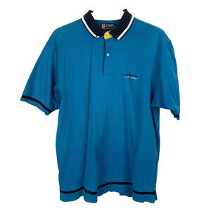 Vintage 90s Chaps Ralph Lauren Blue Preppy Short Sleeve Polo Medium